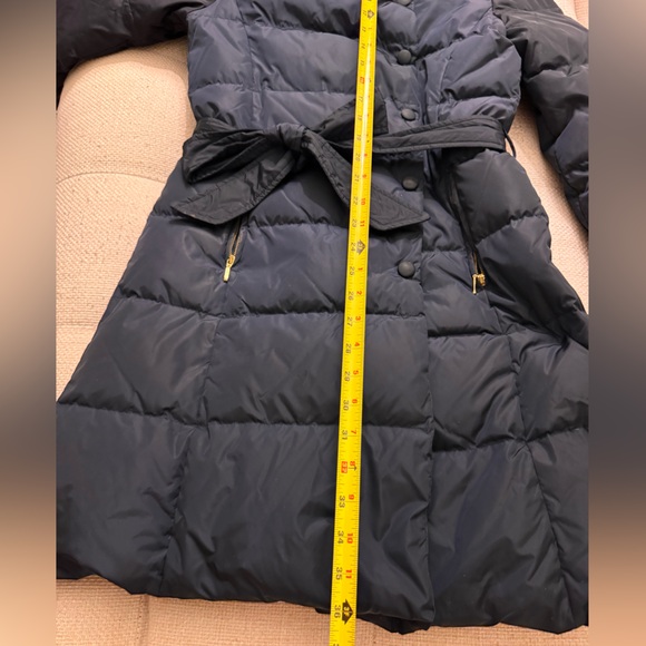 Made in Japan Luxury Navy Puffer Down Coat with Belt - Italian Fabric - Size XS - Picture 9 of 11